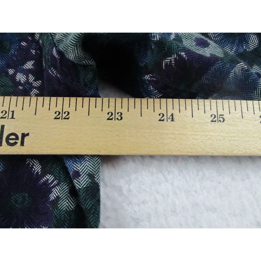 Why This? Shirt Mens Size Medium Floral Colourful Button Up Cotton Long Sleeve M